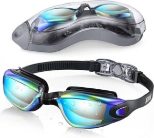 Aegend Swimming Goggles Mirrored Swim Goggles No Leaking Anti Fog UV Protection - افضل نظارات سباحة