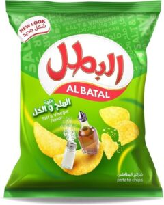 Al Batal Salt & Vinegar Flavor Potato Chips 110g - افضل شيبس