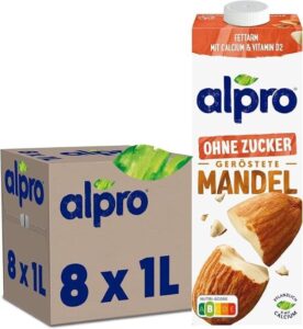 Alpro Almond No Sugars Plant-Based Long Life Drink Vegan 1L Pack of 8