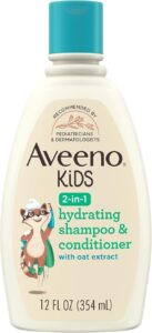 Aveeno Kids 2-in-1 Hydrating Shampoo & Conditioner Gently Cleanses 12 fl. Oz - أفضل شامبو للاطفال للشعر الجاف