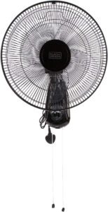 Black+Decker 55 W 16 Inch 3 Speed Wall Fan Black Fw1620-B5 - احسن انواع المراوح الحائط