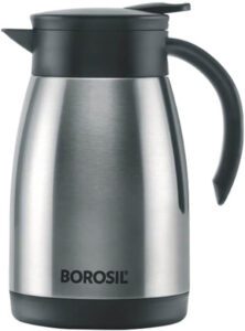 Borosil - Stainless Steel Teapot- Vacuum Insulated Silver 750ML - افضل ترمس شاي