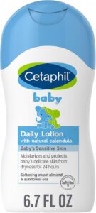 Cetaphil Baby Daily Lotion with Organic Calendula Hypoallergenic Sweet Almond & Sunflower Oils 6.7 Fl. Oz - افضل لوشن للاطفال