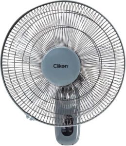 Clikon 16 Inches Wall Fan With Remote Control 45W Black