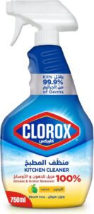 Clorox Kitchen Cleaner Spray Lemon Fragrance 750ml No Bleach Kills 99.9% of Germs - افضل منظفات المطبخ