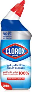 Clorox Original Toilet Bowl Cleaner With Bleach Kills 99.9% Germs And VirUses Stain Removal 709Ml (افضل منظف مراحيض)