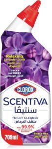 Clorox Scentiva Toilet Cleaner 709ml Tuscan Lavender No Bleach Kills 99.9% of Viruses and Bacteria