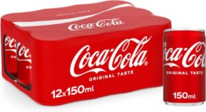 Coca-Cola Original Taste Carbonated Soft Drink Can 150ml pack of 12 - افضل مشروب غازي