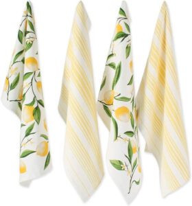 DII Lemon Bliss Kitchen Collection Dishtowel Set 4 Count