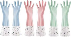 ELECDON Rubber Cleaning Gloves Large 3 Pairs