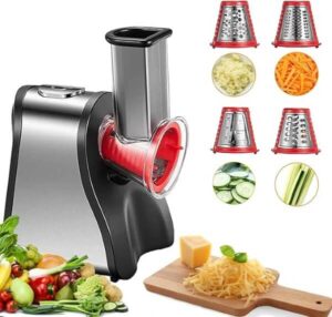 FOHERE Electric Cheese Grater Shredder Electric Salad Maker for Home Kitchen Use