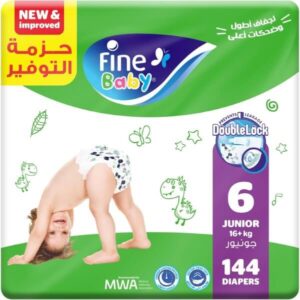 Fine Baby Size 6 Junior 16+ kg 144 Diapers