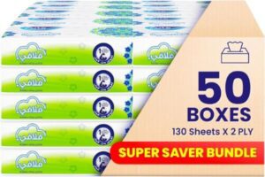 Fine Fluffy Facial Tissues 50 Boxes of 2 Ply x 130 Sheets - افضل مناديل للوجه