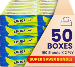 Fine Nawras Facial Tissues 2 Ply Pack of 50 x 160 Sheets