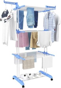 HOMIDEC Airer Clothes Drying Rack 4-Tier Foldable Clothes Hanger Adjustable