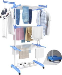 HOMIDEC Airer Clothes Drying Rack 4-Tier Foldable Clothes Hanger Adjustable LYJ-LAN - افضل منشر غسيل