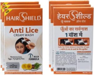 Hairshield Anti Lice Cream Wash 30Ml X Pack Of 6 = 180Ml Free Head Lice Comb With Every Pack - أفضل شامبو قمل للاطفال