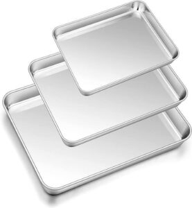 Herogo Baking Tray Set of 3 Stainless Steel Oven Tray Set