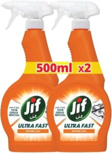 JIF Ultra Fast Cleaner Spray for Kitchen Fast & easy clean just in 10 seconds 500ml Pack of 2