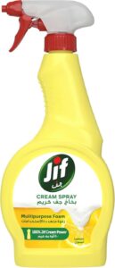 Jif Multi Purpose Cream Spray Cleaner 100% stain and grease removal Lemon 100% JIF cream power 500ml - افضل منظفات المطبخ