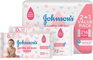 Johnson's Baby Wipes Gentle All Over Pack of 216 wipes