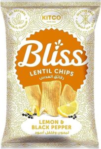 Kitco Bliss Lemon & Black Pepper Lentil Chips 27G