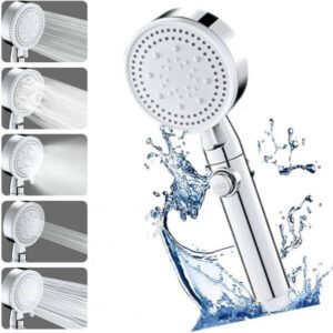 Lakko High Pressure Shower Head Water Saving Hand Shower 5 Jet Types - افضل راس دش