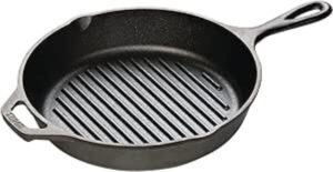 Lodge Logic Cast Iron Grill Pan - 10.25-Inch - افضل مقلاة للستيك