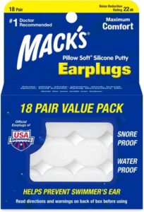 Mack's Pillow Soft Silicone Earplugs 18 Pair - أفضل سدادات أذن للسباحة