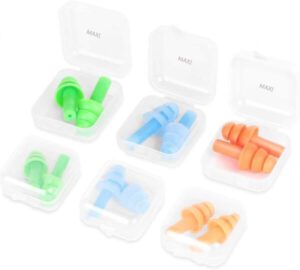 Maxi 6 Packs Reusable Silicone Ear Plugs Waterproof Hypoallergenic Noise Reduction 6Pcs