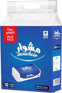 Mouchoir Facial Tissue 160 Sheets x 2-Ply Pack of 10 - افضل مناديل للوجه