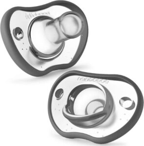 Nanobebe Flexy Pacifier Twin-Pack 0-3m - Gray - افضل لهايه لحديثي الولاده