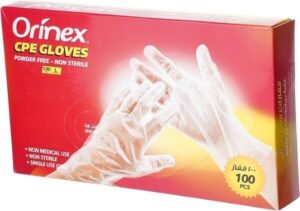 ORINEX CPE GLOVES POWDER FREE NON STERILE L 100 PCS - أفضل قفازات غسيل الصحون