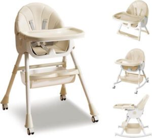 Occuwzz® Baby High Chair 4 In 1 Folding Recline Feeding Seat Height Adjustable - افضل كرسي اطفال