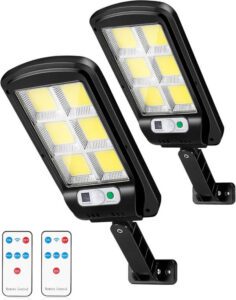 Outerman Motion Sensor Security LED Solar Street Lights Pack of 2,120 LED 6000lm