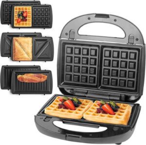 Ponicozy Sandwich Maker 3 in 1, Electric Panini Press and Waffle Maker