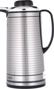 Royalford Vacuum Flask - Coffee Heat Insulated Thermos 1.6 Liters Silver Rf5754