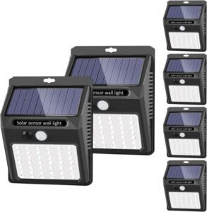 SEZAC Solar Lights Outdoor 6 Pack 3 Working Mode Solar Security Lights Solar Motion Sensor Lights Wireless IP - أفضل أنواع الكشافات الخارجية