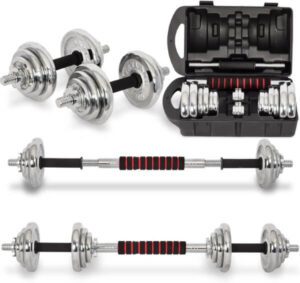 SKY LAND Fitness Adjustable Dumbbell and Barbell Set Cast Iron 20kg EM-9239-20 - افضل انواع الدمبل