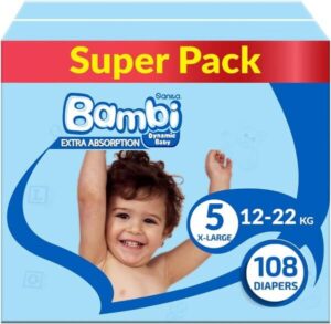 Sanita Bambi Size 5 XL 12-22 Kg Super Box 108 Diapers