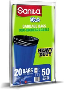 Sanita Club Garbage Bags 50 Gallons 20 Bags - افضل اكياس زباله