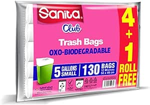 Sanita Club Trash Bags 5 Gallons 130 Bags - افضل اكياس زباله