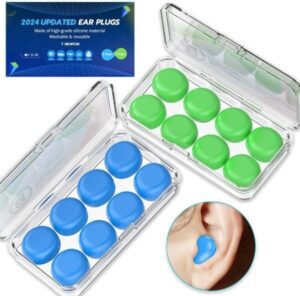 T NEWFUN Ear Plugs for Sleeping Swimming 8 Pair Reusable Silicone Moldable Noise Cancelling - أفضل سدادات أذن للسباحة