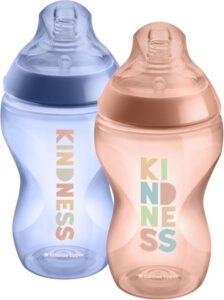 Tommee Tippee Closer to Nature Feeding Bottle 340ml x 2 Girl - افضل رضاعة اطفال بلاستيك