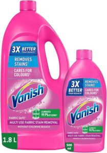 Vanish Laundry Stain Remover Liquid for White & Colored Clothes 1.8 L and 500 ml Pack of 2 - افضل مزيل بقع الملابس