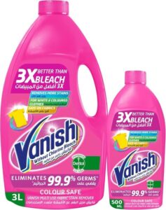 Vanish Laundry Stain Remover Liquid for White and Colored Clothes 3L and 500ml Pack of 2