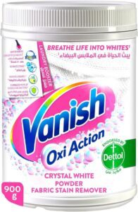 Vanish Oxi Action Crystal White Fabric Stain Remover Powder with Scoop - افضل مبيض ملابس