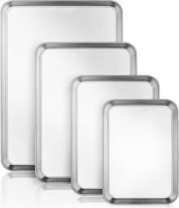 Wildone Baking Tray Set of 4 Essentials Stainless Steel Oven Tray Sets - افضل صواني فرن